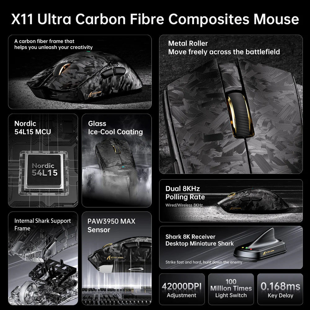 Attack Shark X11 Ultra Wireless Gaming Mouse