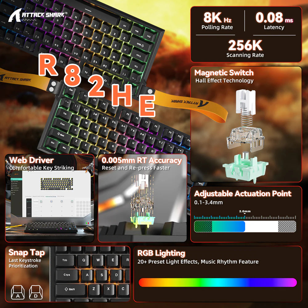 Attack Shark Attack Shark R82 HE  Gaming Keyboard