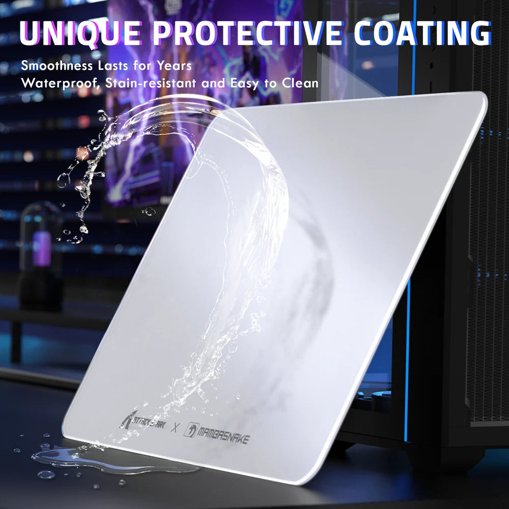 Attack Shark CM05 Tempered Glass Mousepad White Simple