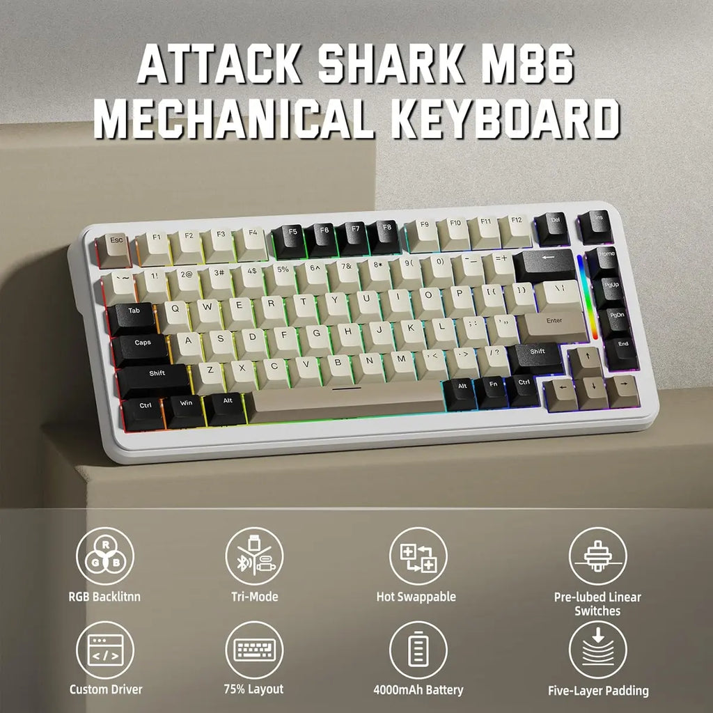 Attack Shark M86 Wireless Mechanical Gaming Keyboard