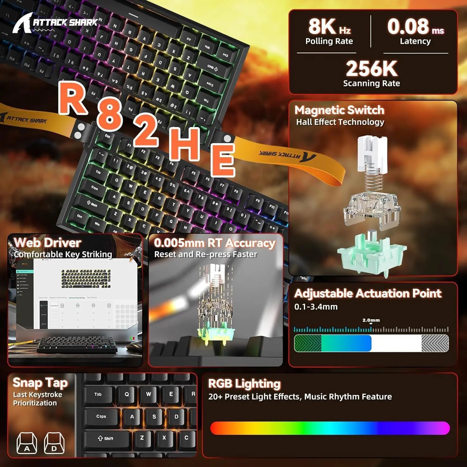 Attack Shark Attack Shark R82 HE  Gaming Keyboard