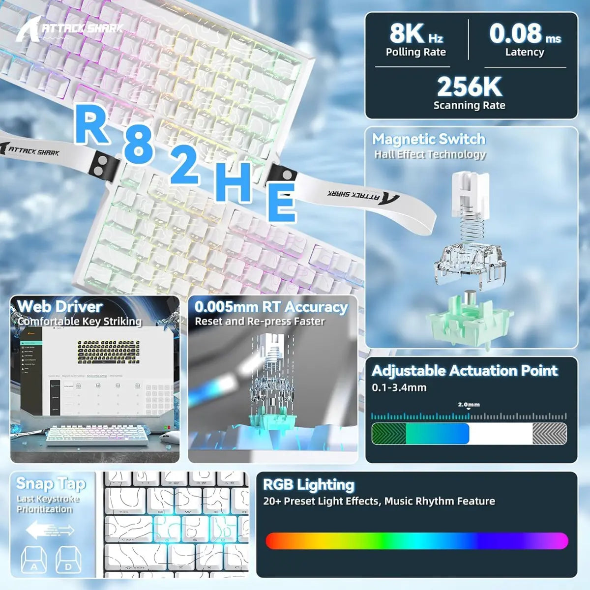 Attack Shark Attack Shark R82 HE  Gaming Keyboard