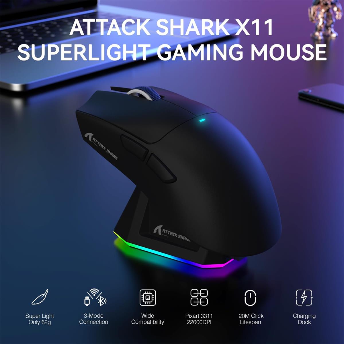 Attack Shark X11 Wireless Gaming Mouse