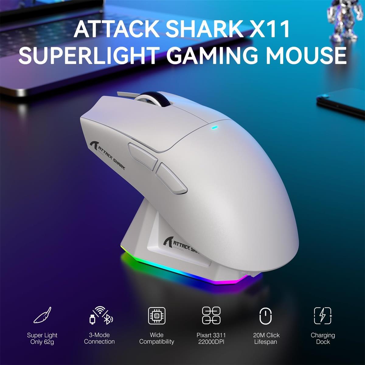 Attack Shark X11 Wireless Gaming Mouse