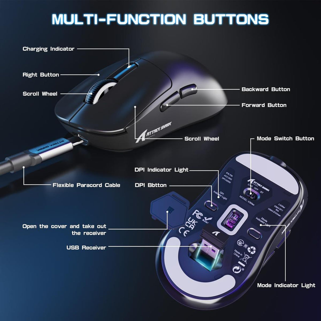 Attack Shark X3 Max Wireless Gaming Mouse