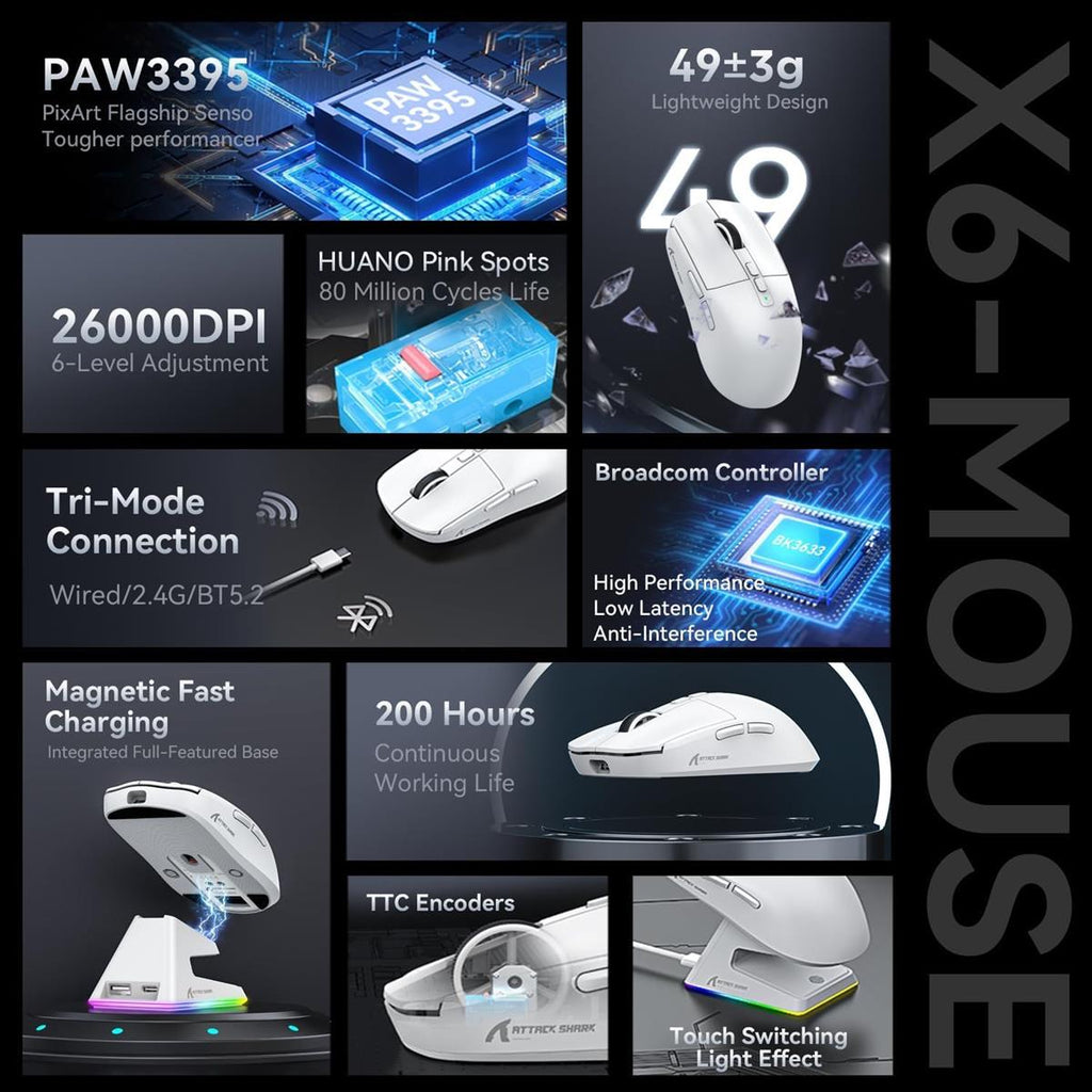 Attack Shark Attack Shark X6 White Mouse