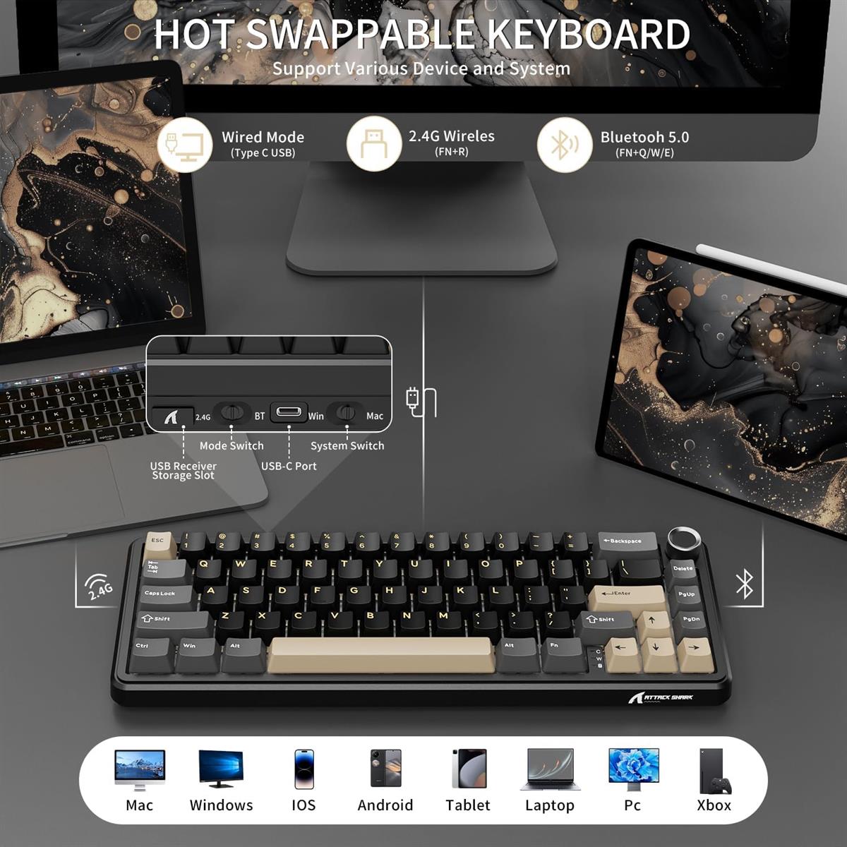 Attack Shark X66 Wireless Mechanical Gaming Keyboard