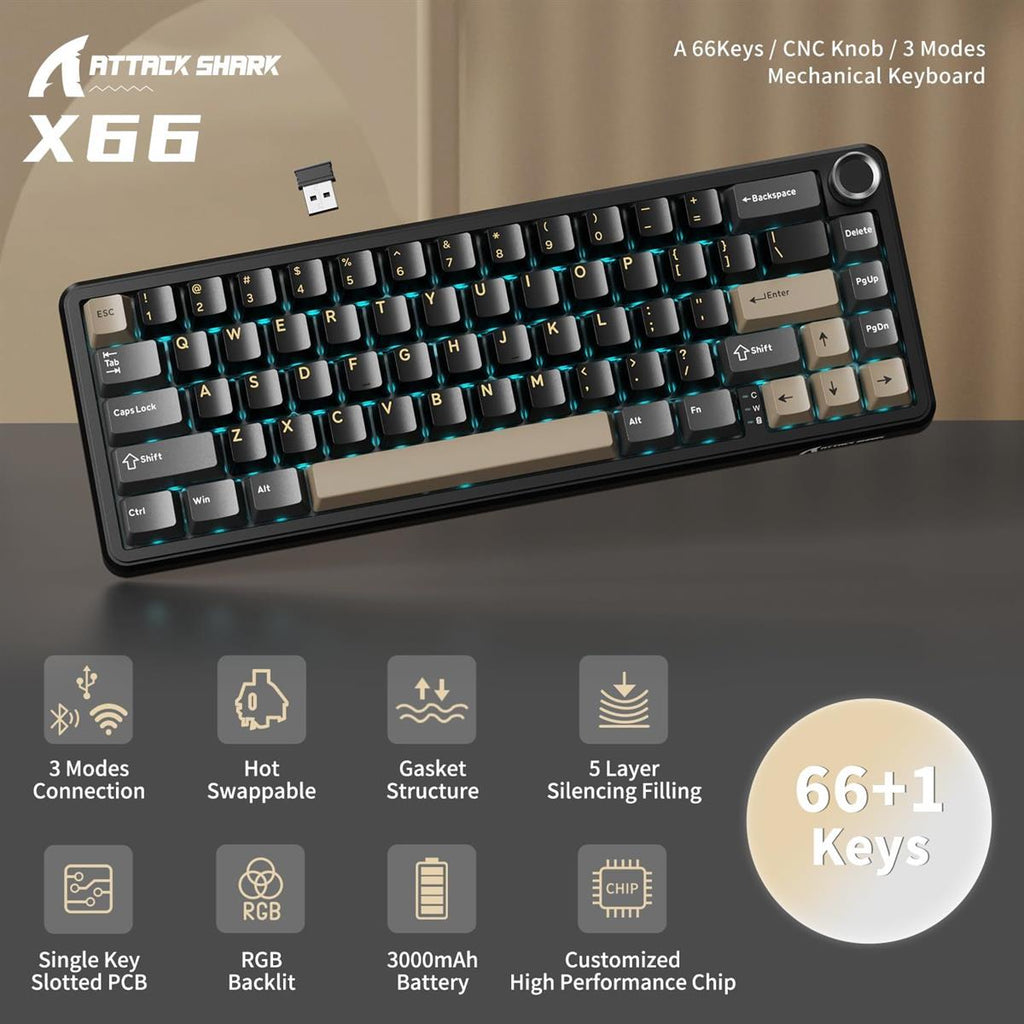 Attack Shark X66 Wireless Mechanical Gaming Keyboard
