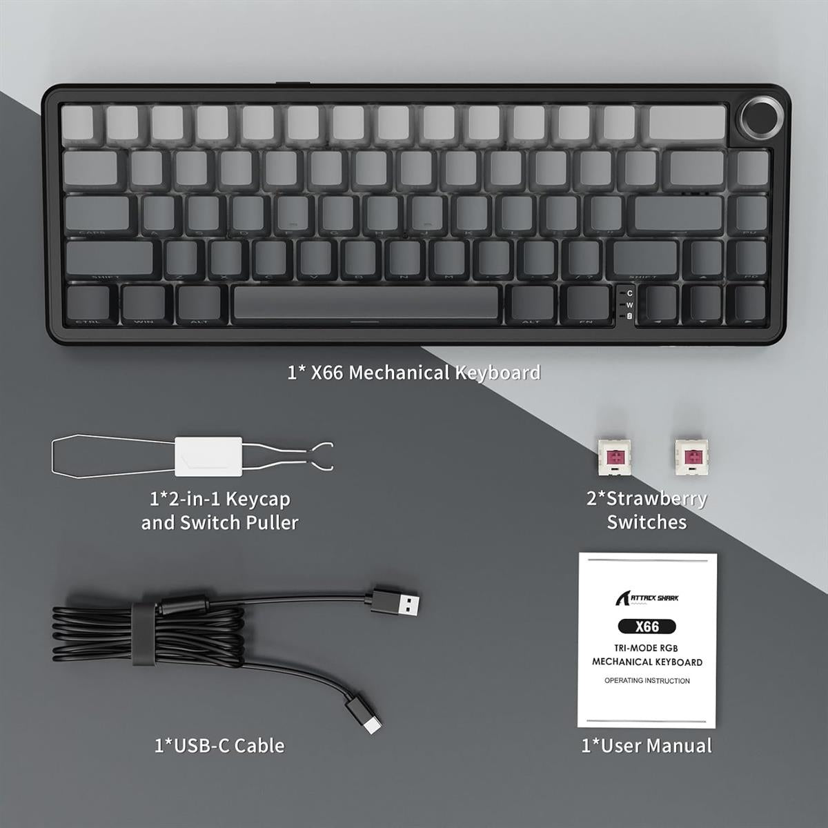 Attack Shark X66 Wireless Mechanical Gaming Keyboard