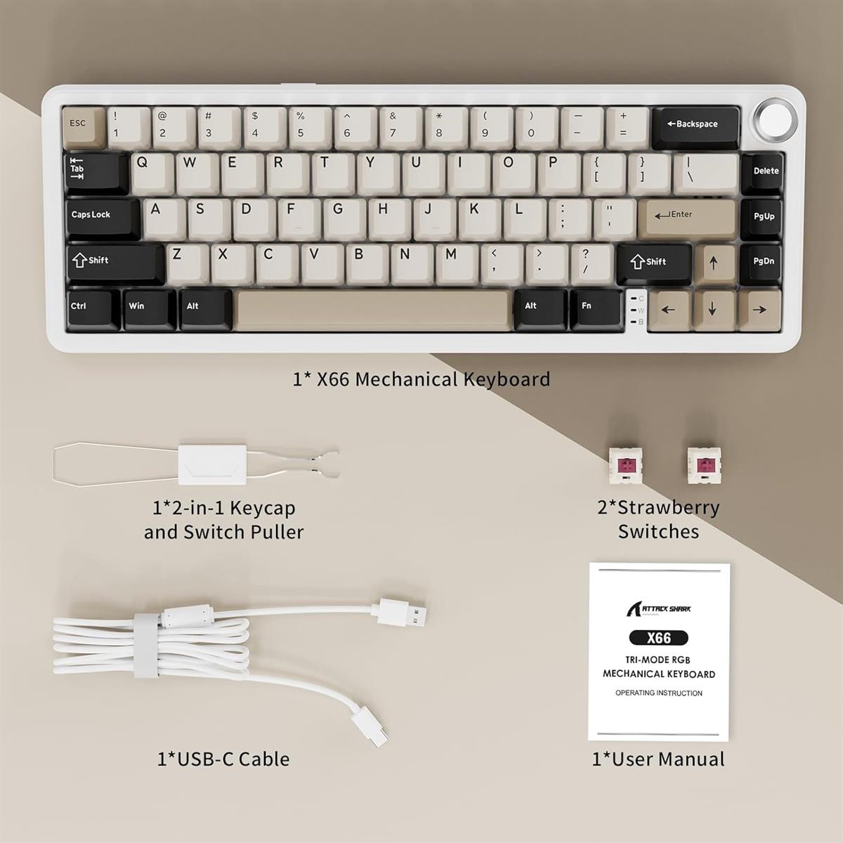 Attack Shark X66 Wireless Mechanical Gaming Keyboard