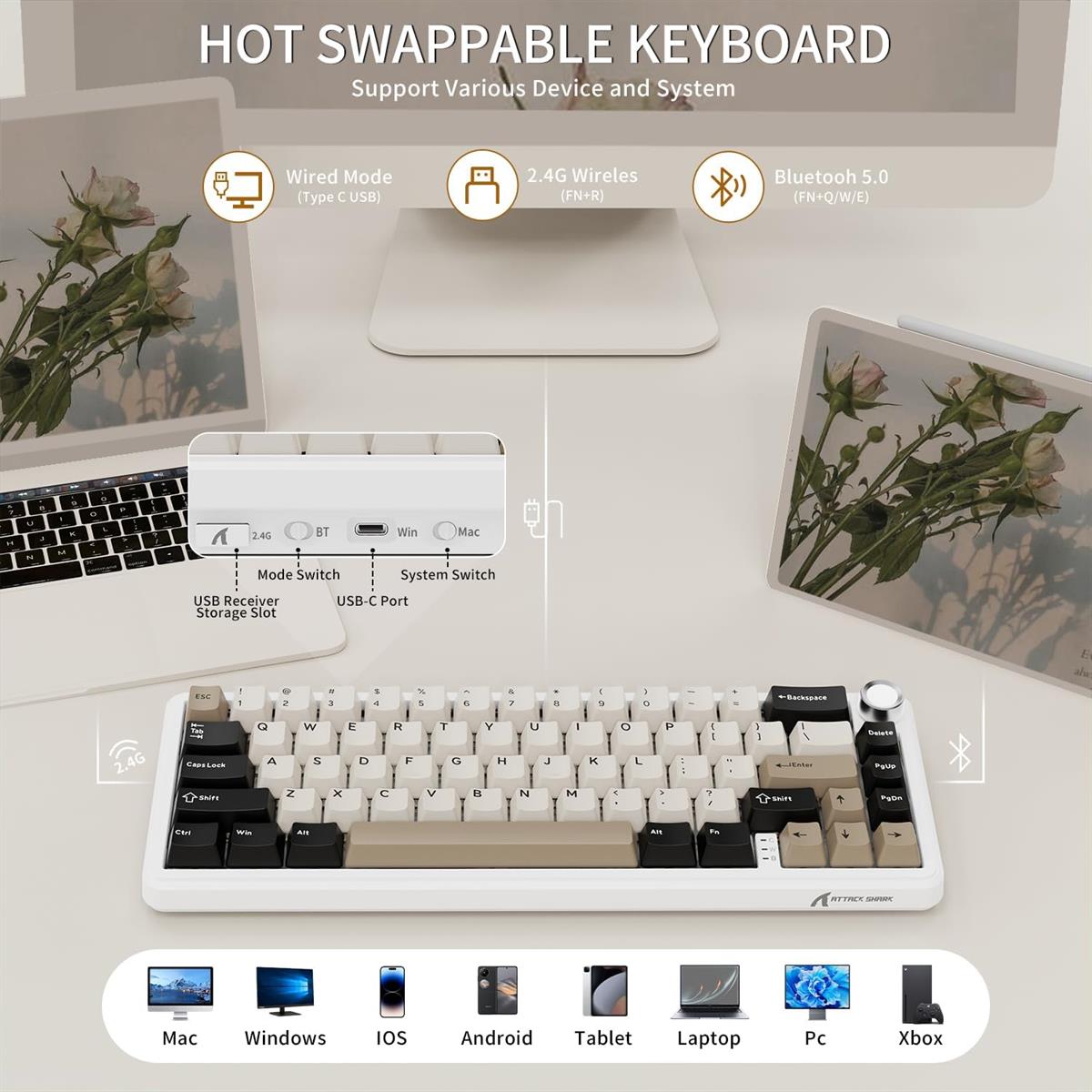 Attack Shark X66 Wireless Mechanical Gaming Keyboard