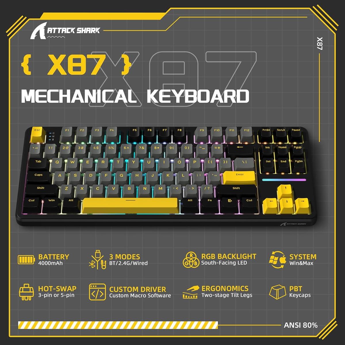 Attack Shark X87 Keyboard