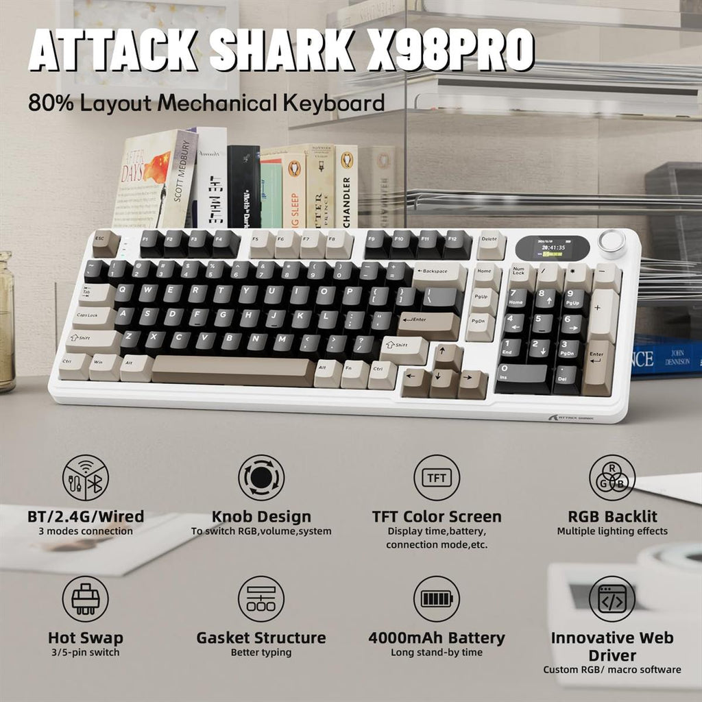 Attack Shark X98 Pro Wireless Mechanical Gaming Keyboard