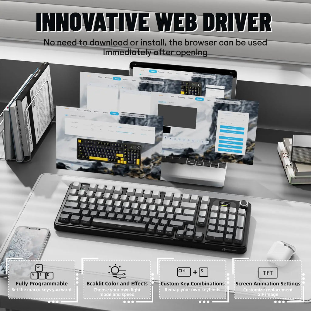 Attack Shark X98 Pro Wireless Mechanical Gaming Keyboard