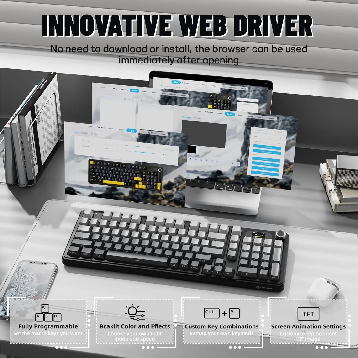 Attack Shark X98 Pro Wireless Mechanical Gaming Keyboard