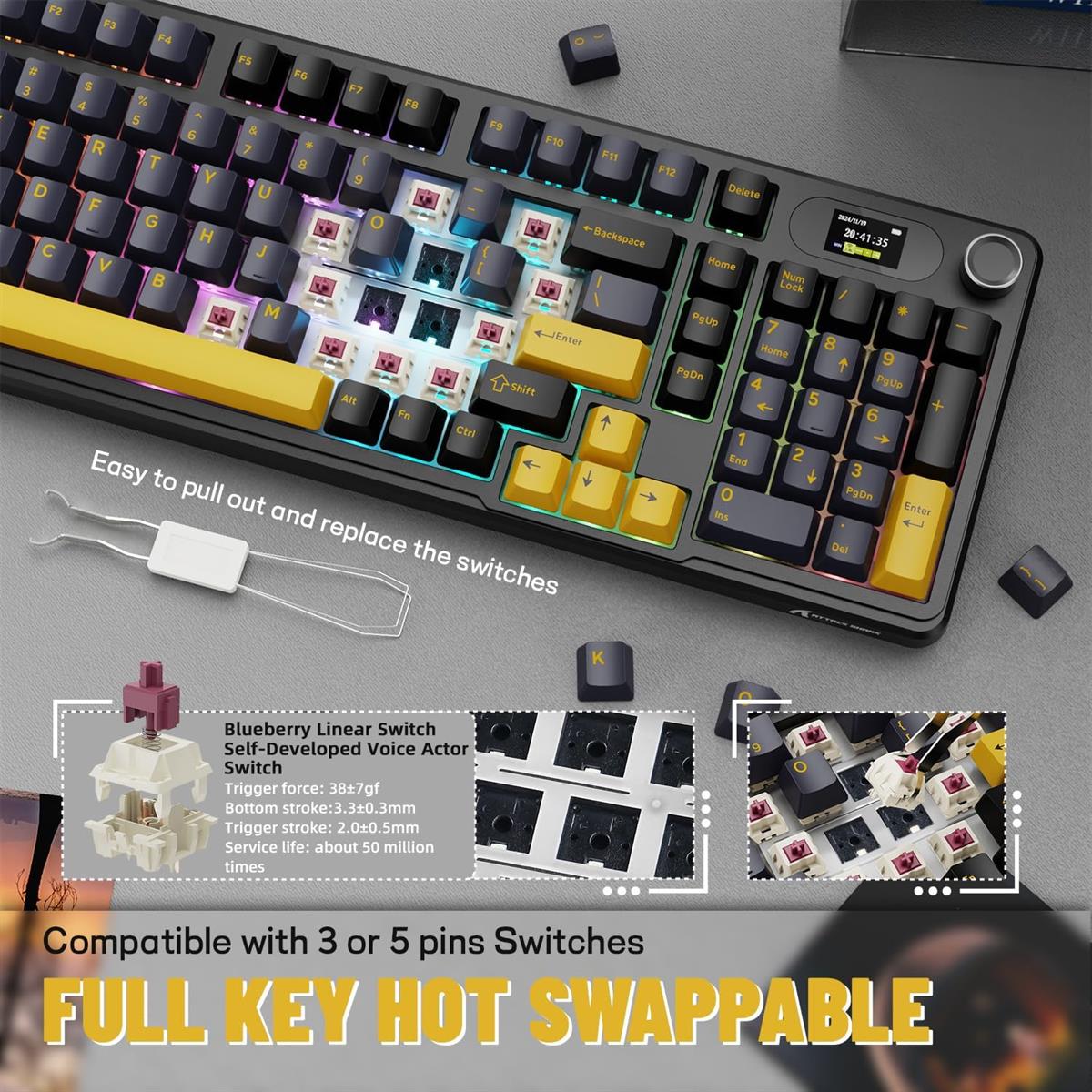 Attack Shark X98 Pro Wireless Mechanical Gaming Keyboard